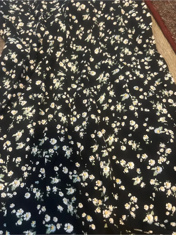 & other stories Black Floral Square-Neck Mini Dress - Image 8