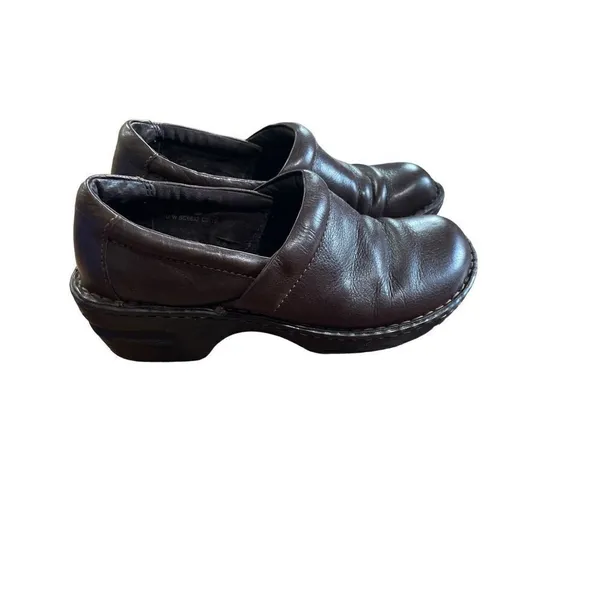 BOC dark brown leather‎ upper Peggy Clogs sz 8 - Image 2
