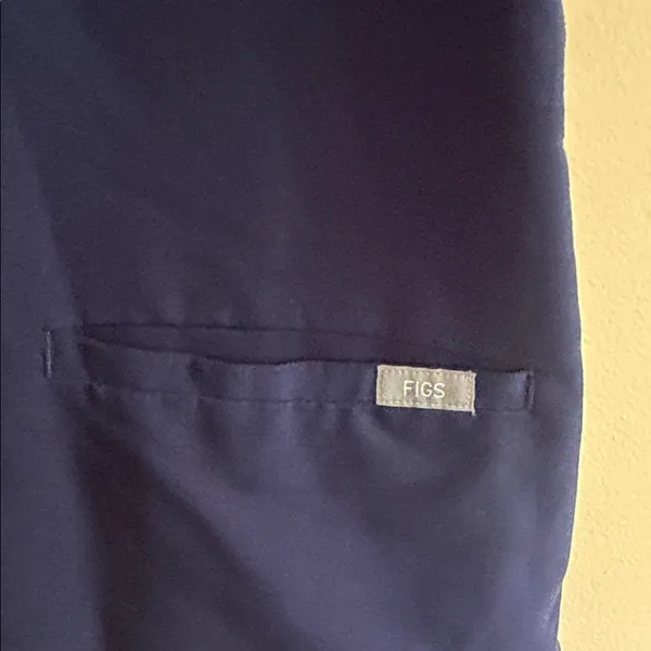 FIGS Navy Short Sleeve V-Neck Scrub Top - Image 3
