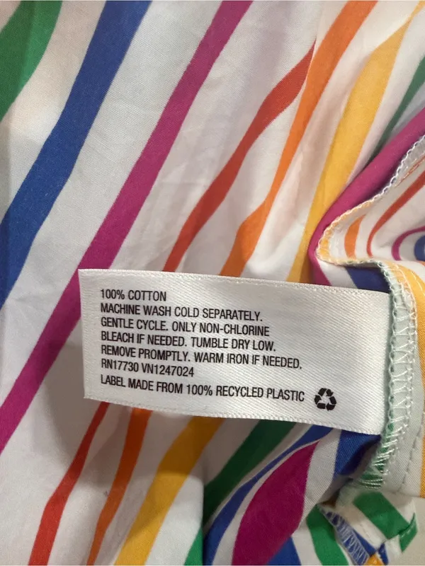 Christopher John Rogers for Target Rainbow Striped Short Sleeve Shirt Dress NWOT - Image 9