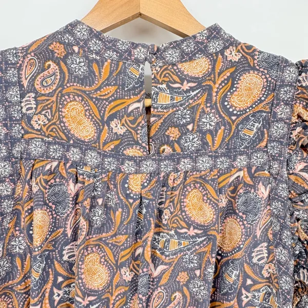 Universal Thread‎ Paisley Flutter Sleeve Dress Linen Blend Boho Pockets Size Med - Image 11