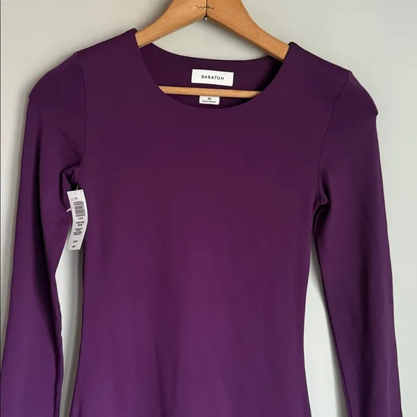 Aritzia NEW Babaton Contour long sleeve bodycon dress in Dewberry Purple XS - Image 4