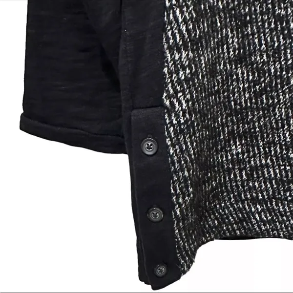 C Madewell Black & White Raglán Wool Tweed Woman Shirt Blouse Size Small - Image 3