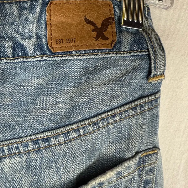 American Eagle Outfitters Light Blue Distressed Jean‎ Shorts - Image 4