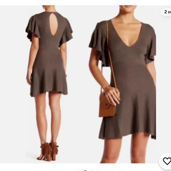 Free People “Cozy Nights” Fit & Flare Knit Dress – Taupe – Size Medium - Image 2