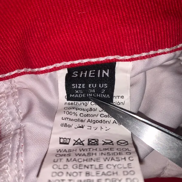 Shein red wide leg jeans womens size XS EUC - Image 8