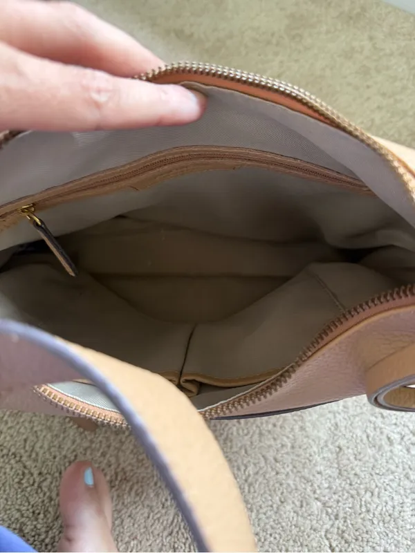 American Leather Tan Leather Shoulder Hobo Bag - Image 4