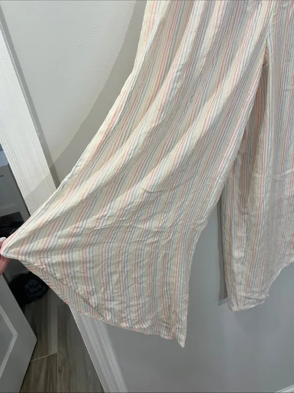 Japna Off-Shoulder Stripe Jumpsuit in Pastel Multi - Image 2