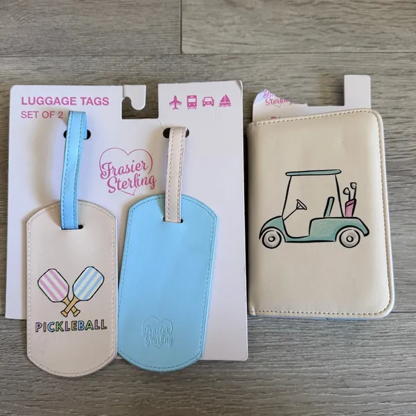 Frasier Sterling Pickleball Luggage Tags &‎ Golf Cart Passport Case Travel Set - Image 2