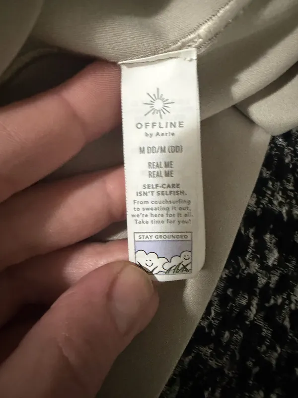 OFFLINE Aerie Real Me Hold Up Strappy Athletic Performance Sports Bra Silver MDD - Image 8