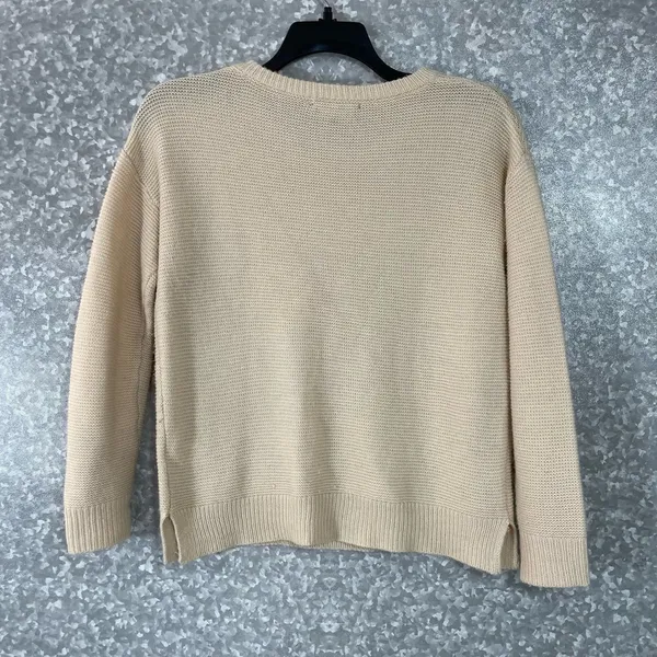 Lulus Women's Light Tan Casual Minimalist Acrylic Sweater - Size XS - Round Neck - Image 6