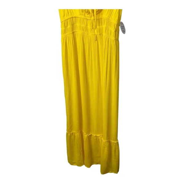 Jolie & Joy Midi Dress Womens 1X‎ Yellow Smocked Waist Ruffle Hem Boho Summer - Image 9