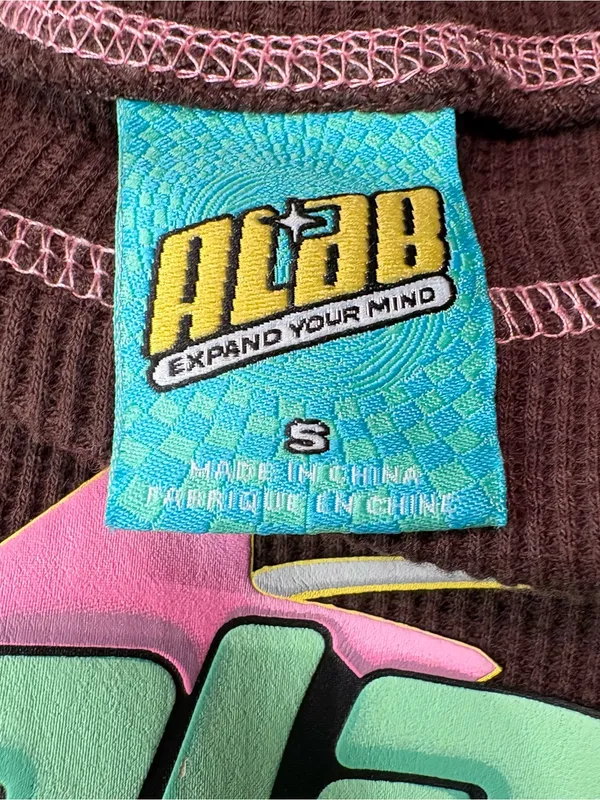 ALAB Y2K Brown Thermal Long Sleeve Contrast Stitch Top Size S - Image 6