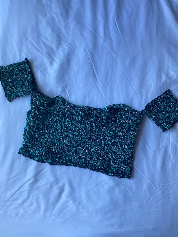 The Row A Blue Floral Crop Top - Image 2