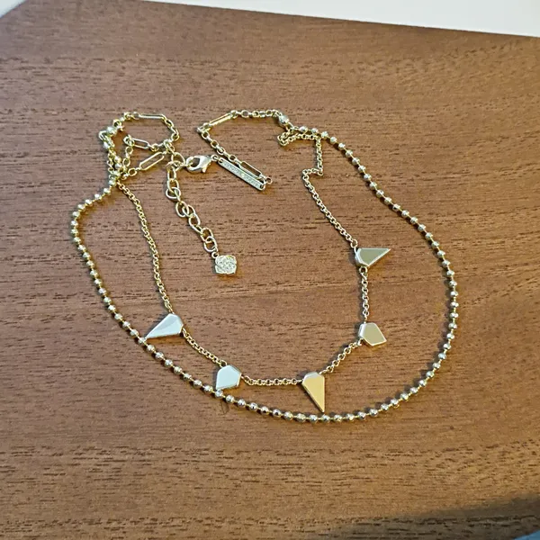 Kendra Scott Gold Layered Necklace with Geometric Charms - Image 6