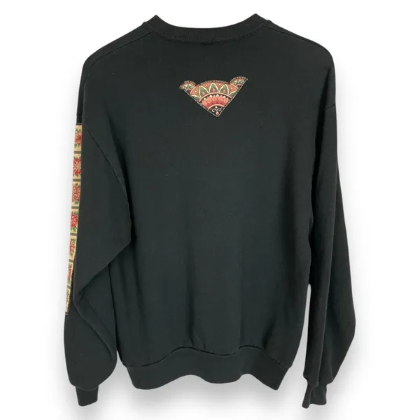 Vintage Sweatshirt Floral Applique DIY Size Large Women Unisex‎ Twee 90s Jerzees - Image 2