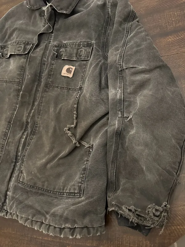 VTG Carhartt C26 Faded Duck Arctic Quilted Distressed Coat-Men’s Large Tall - Image 3