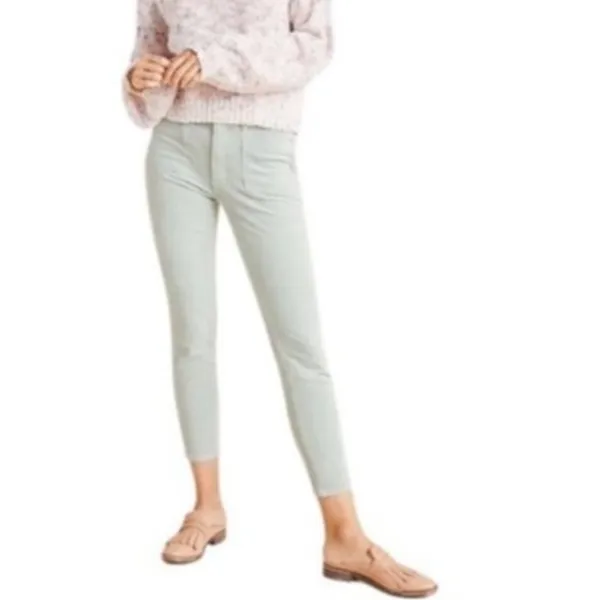Pilcro and the Letterpress Anthro Mint Green High-Rise Skinny Corduroys Pants - Image 11