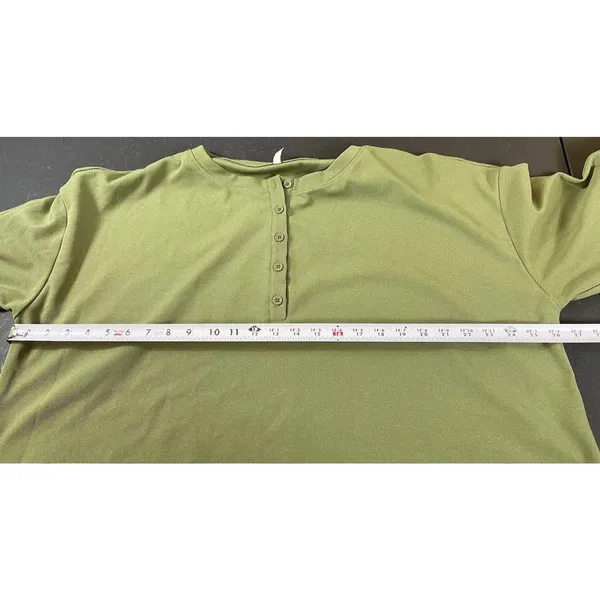 Halara Womens Green Henley Top Long Sleeve Soft Stretch Casual Lounge 2x - Image 9