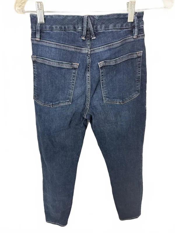 Good American Dark Blue Denim Skinny Jeans Crop Size 26 - Image 3