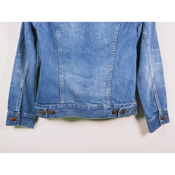 Madewell Womens Denim Trucker Jacket Small Blue Button Front Casual Fall Country - Image 9