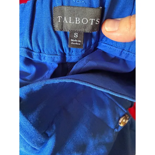 Talbots Blue Linen Blend Wide Leg Crop Pants Women's Small NWOT Coastal Career - Image 9