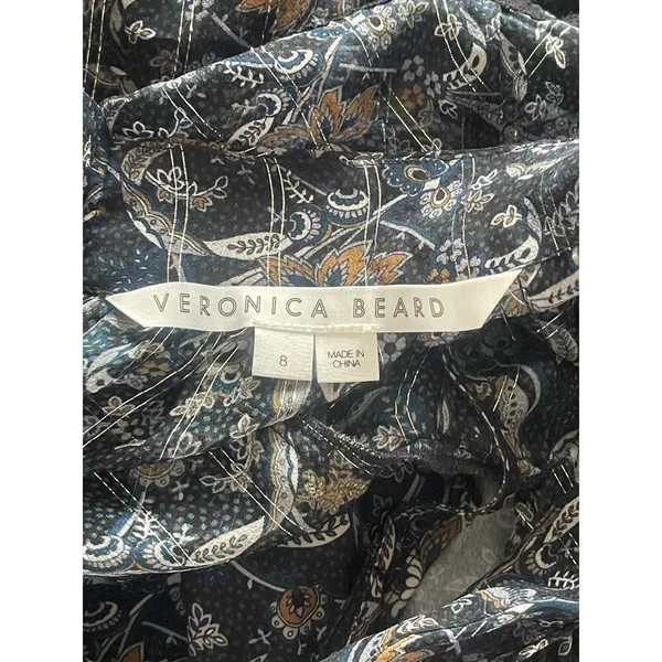 VERONICA BEARD Rahla Crochet-Trimmed Paisley Metallic Mini Dress - Image 13