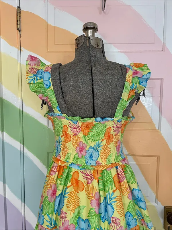 NWOT Ruffle Butts Women’s Hawaiian Floral Smocked Cotton Sun Dress Sz L 💛🎀 - Image 8
