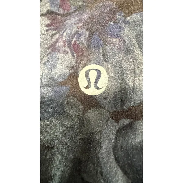 Lululemon align High Rise Floral Leggings Black Grey Purple Size 4 - Image 3