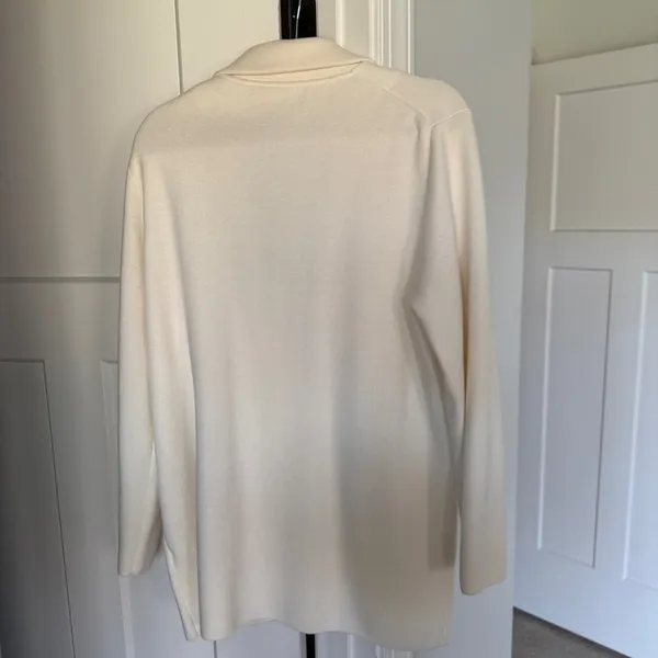 J. Crew Cecile Ivory Women's Cream Relaxed Knit Cardigan‎ Blazer Sweater - Image 5