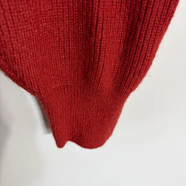 Free People Ottoman‎ Slouchy Tunic Sweater Red Turtleneck Ribbed Knit OB816580 S - Image 2