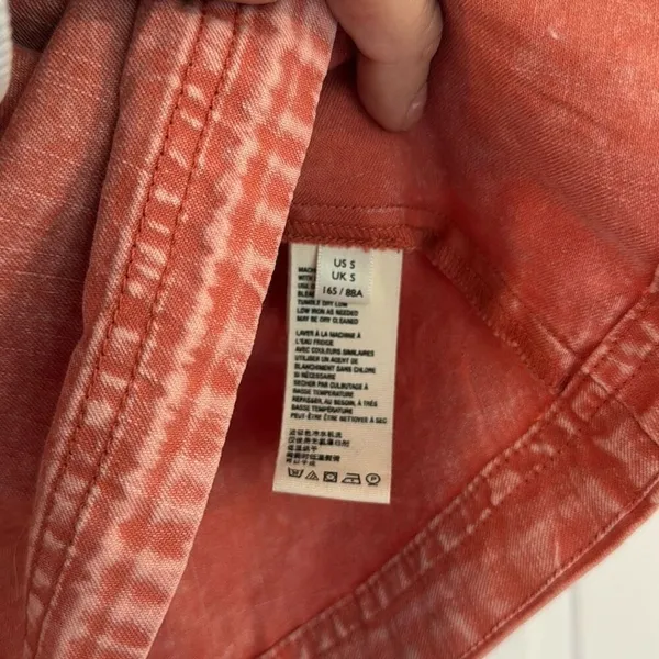 Free people orange mineral wash Ainsley ruffle blouse small - Image 6