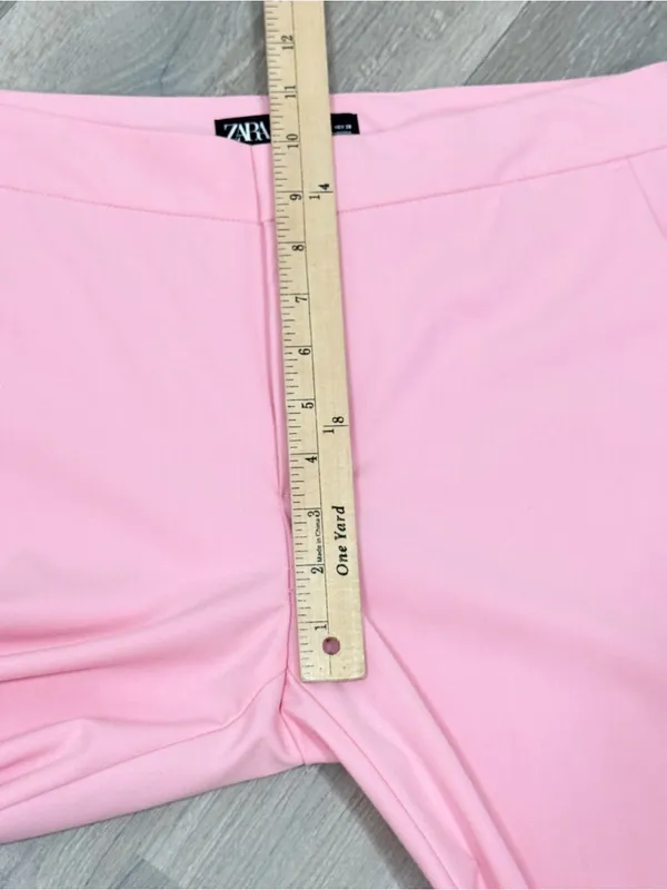 Zara Mid Rise Crop Ankle Trouser Dress Pants Pink Size 6 Office Career Chino - Image 11