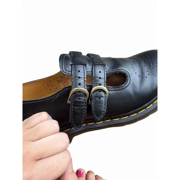 Dr Martens Smooth Mary Jane Flat 8065 Black Leather Buckle Shoes eu43 uk9 us11 - Image 4