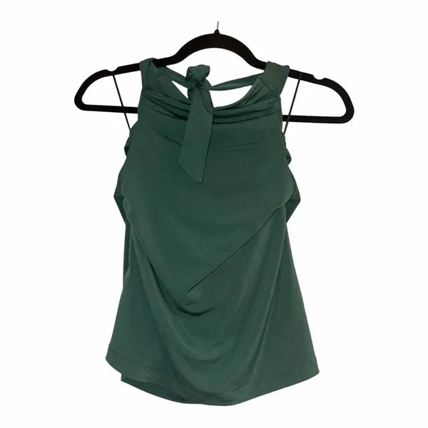 ✨Anthropologie Cowl-Neck Halter Green Sz Medium Top✨ - Image 6