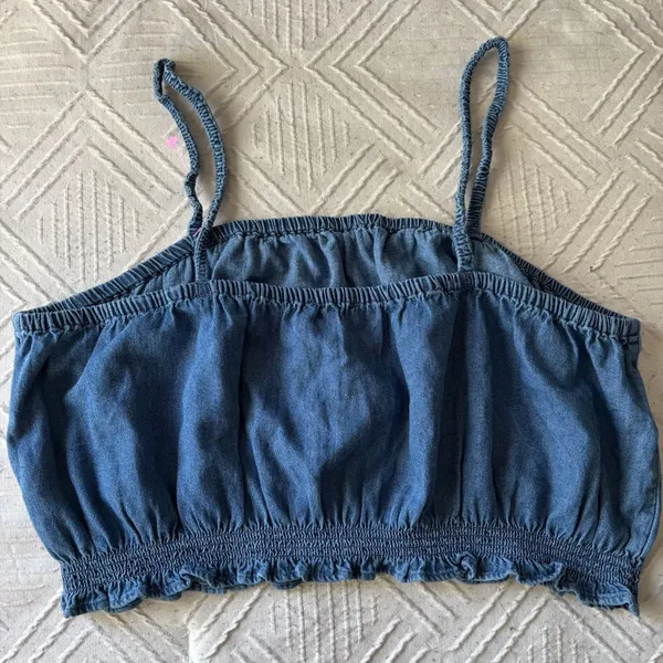 American Eagle Denim NWT Smocked Crop Top Size XL - Image 8