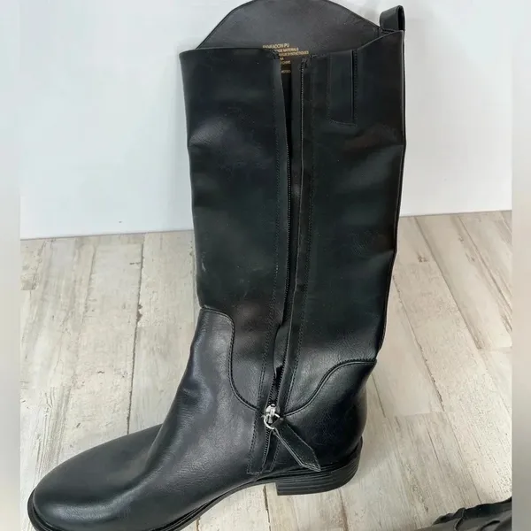 Nordstrom Rack Women's Black Meadow Riding Boots Size 6M Zip Up - Image 4