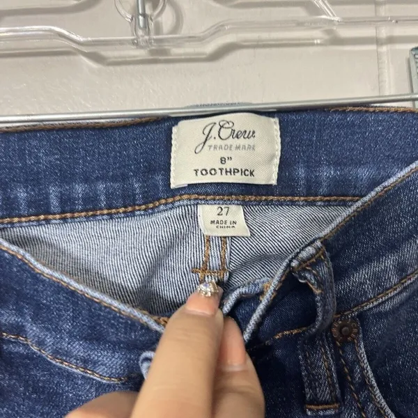 J.Crew 8” Toothpick Skinny Stretch Jeans Blue Women’s Size 27 Classic Denim - Image 4