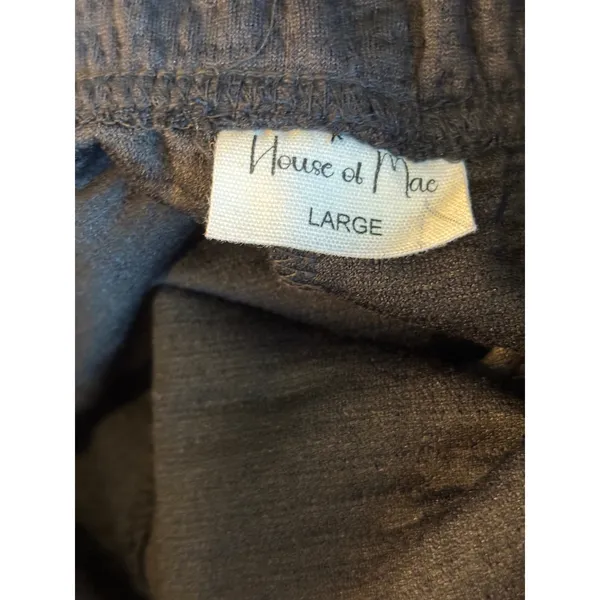 House of Mae Black Textured Waffle Knit Joggers Everyday Lounge Pants Large NEW - Image 5