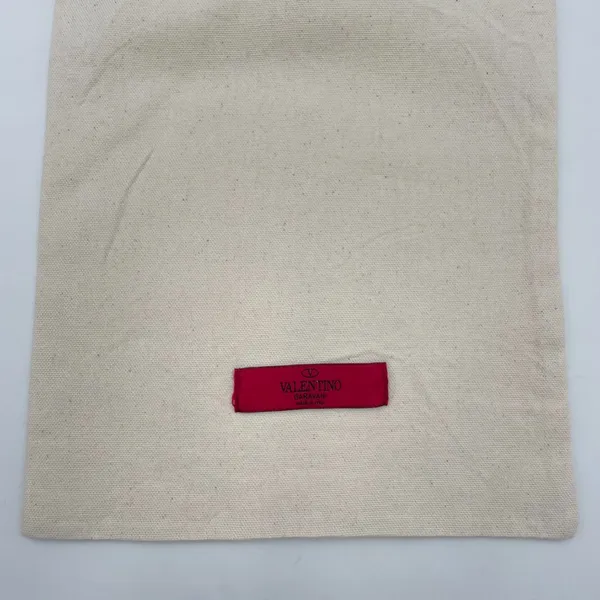 Valentino Dust Cover‎ Bag Cream Off-White Red Tag Drawstring Closure 6.5" x 12" - Image 9