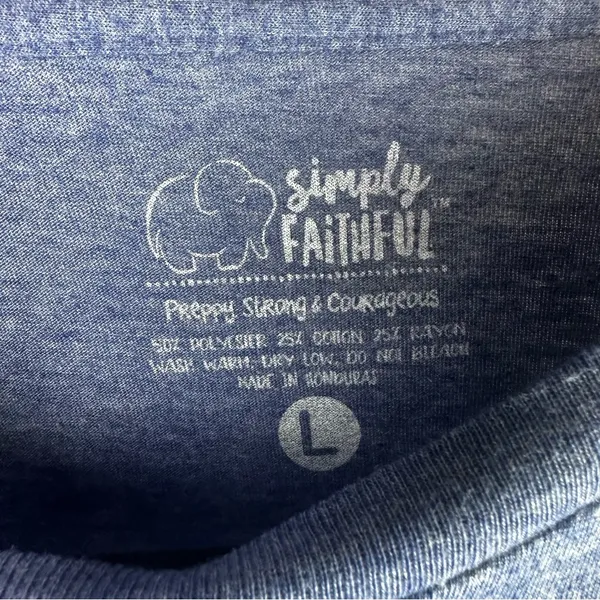 Simply Faithful Blue Tee with White Graphic “Off the Market” - Image 3