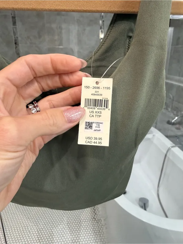 Aerie Offline Olive Green Scoop Neck Crop Tank Top - Women's XXS (new with tags) - Image 4