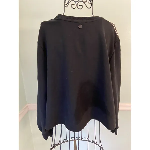 Hunter for Target Womens 1X Black Sweatshirt‎ Logo Tape Sleeve Sweater Casual - Image 6