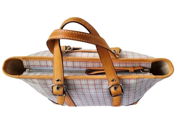Coach - Plaid Tote Bag with Tan Accents & Hangtag - Image 3