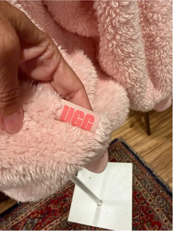 UGG Loyra Sherpa Hoodie Light Pink Plush Teddy Fleece Pullover Sweatshirt XL - Image 4