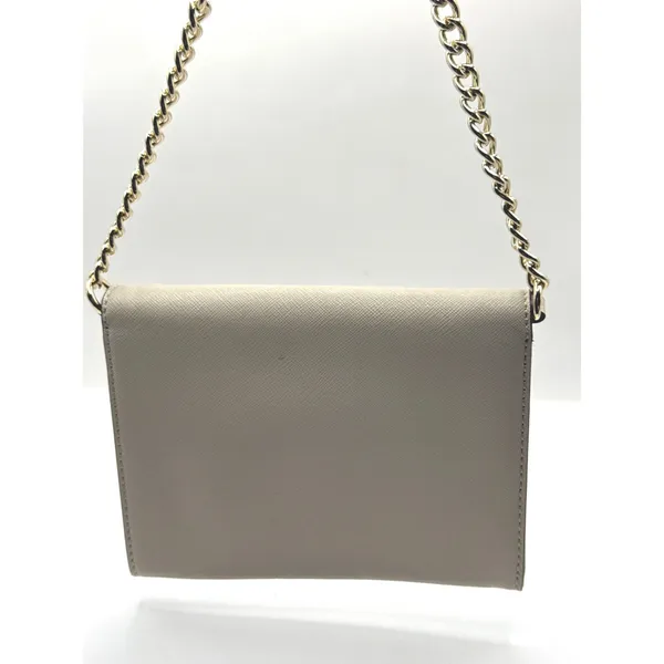 Kate‎ Spade New York Envelope Crossbody Bag Beige Saffiano Leather Gold Chain - Image 7