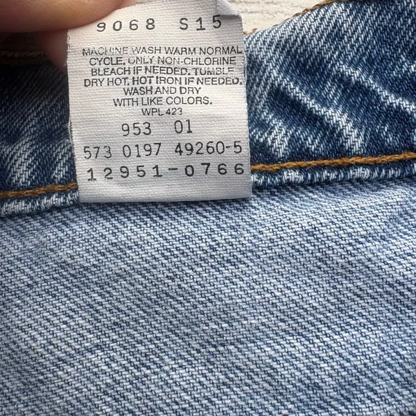 VTG Levi’s 951 Jeans Orange Tab 28x27 Relaxed Tapered Light Wash Mom‎ USA Made - Image 9