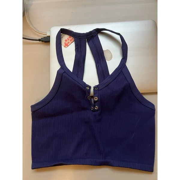 FREE PEOPLE MOVEMENT FREE THROW HENLEY - Size L‎ Outer Space Blue - Image 2