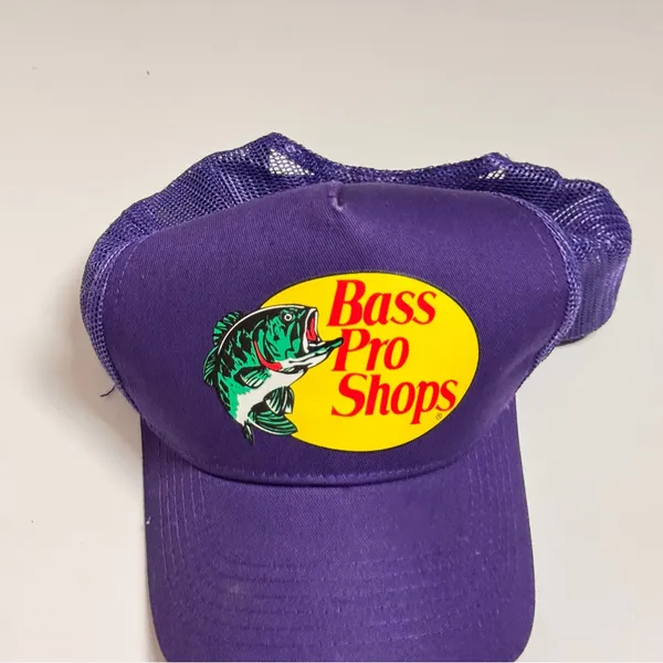 Bass Pro Shops Solid Violet Mesh Sporty Style Outdoors Trucker Snapback Hat - Image 3