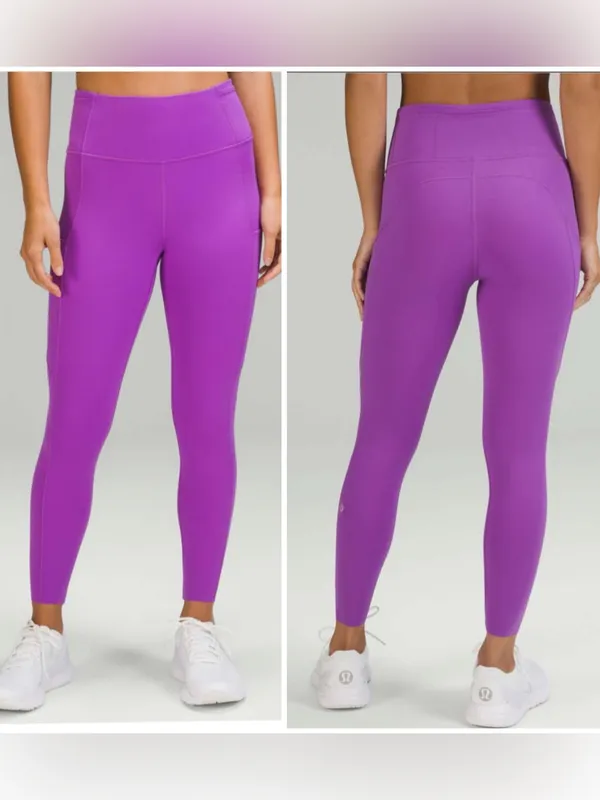 Lululemon fast and free high rise leggings moonlit magenta 8 - Image 3